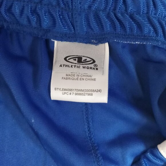 Vintage NBA Athletic Works Basketball Shorts Blue L Dazzle Shiny Men's Large 90s - Picture 13 of 15